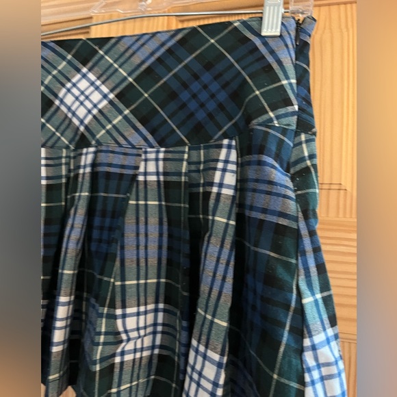 American Eagle Plaid Skirt Blue Green Size 00 - Picture 4 of 6